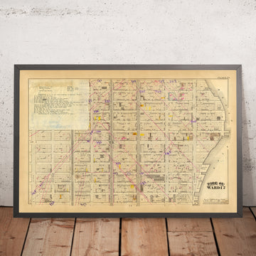 Mapa antiguo de East Harlem, Nueva York por Bromley, 1879: Iglesia católica de San Pablo, Harlem Gas Works.
