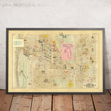 Mappa antica di Harlem, NYC di Bromley, 1879: Riverside Park, Convento, Broadway, Ferrovie, Amsterdam Ave 