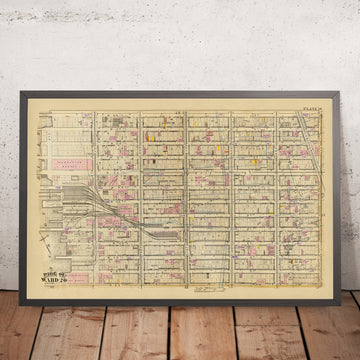 Old Map of Ward 20, NYC, 1879: Garment District, New York Central and Hudson River Freight Yard, Manhattan Market, New York Aquarium