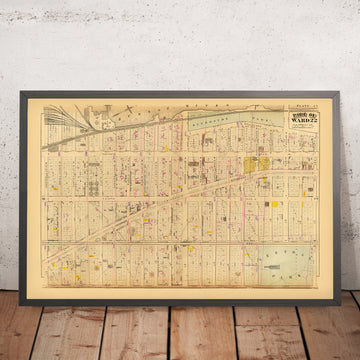 Alte Karte des Upper West Side, NYC, 1879: Central Park, Riverside Park, Broadway, Wahlkreis 22 
