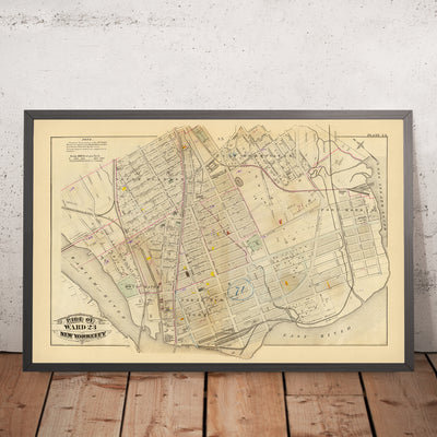 Old Map of the Bronx, NYC by Bromley, 1879: South Melrose, Mott Haven, St. Mary's Park, East River, Railways