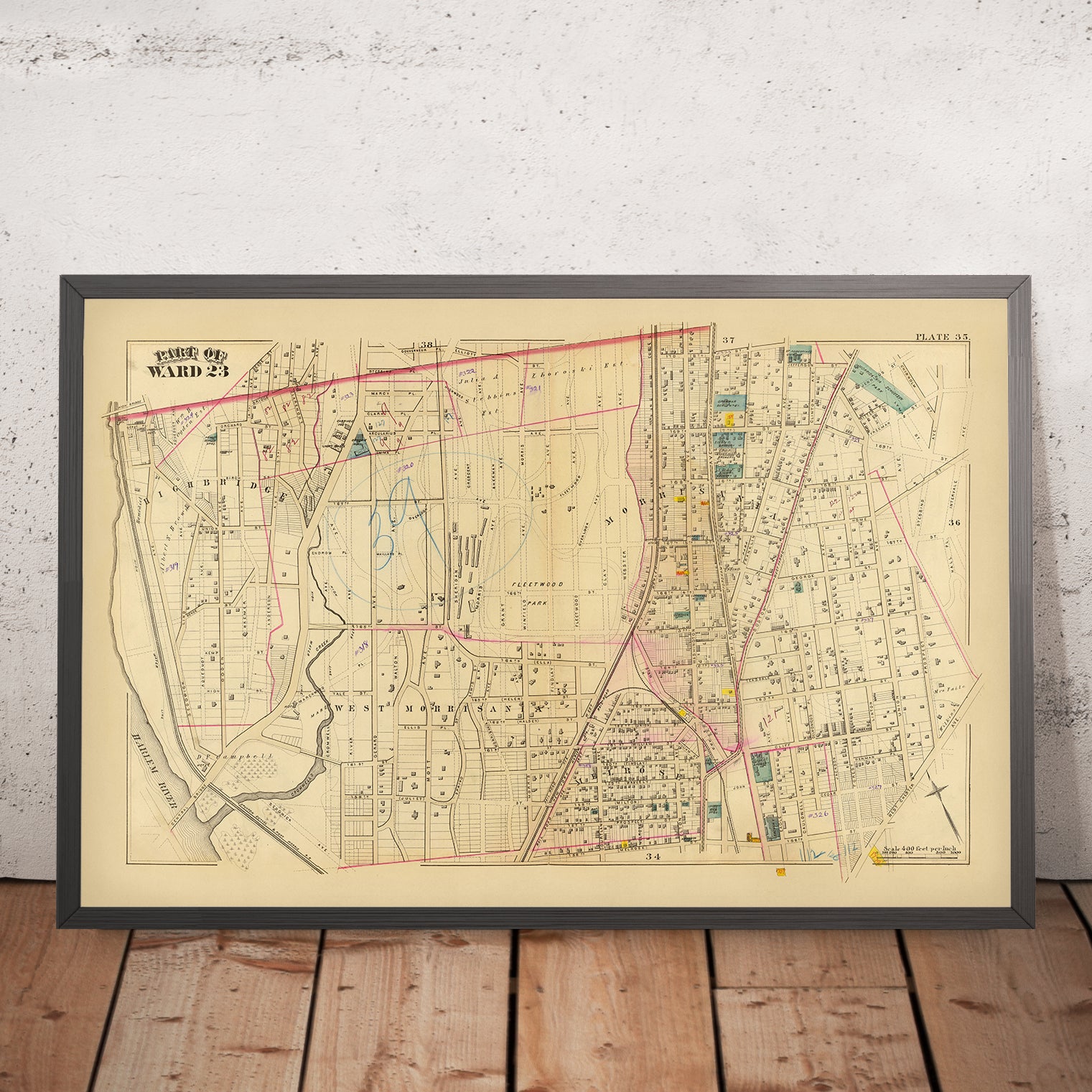 Old Map of the Bronx NYC by Bromley - Partofward23 2 Nycbromley187936x24 Mockupframe 