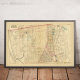 Ancienne carte du Bronx, NYC par Bromley, 1879 : Highbridge, West Morrisania, Melrose, Fleetwood Park, Schuetzen Park 