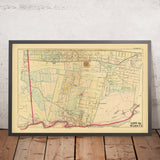 Ancienne carte du Bronx, NYC par Bromley, 1879 : West Farms, East Tremont, Belmont, Fordham, Bronx River 