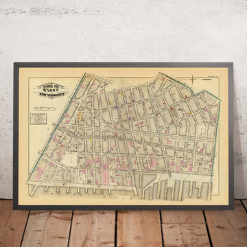 Mappa antica del West Village, NYC, 1879: Bleecker, 9th 10th Ave, Abingdon Square e Jackson Square 