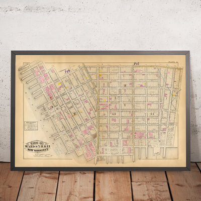 Old Map of Lower East Side, New York City, 1879: Featuring Rutgers Slip, Governeur Slip, Union Market