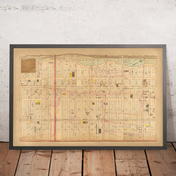 Old Map of Upper West Side, NYC, 1879: Riverside Park, West 81st to West 101st Street