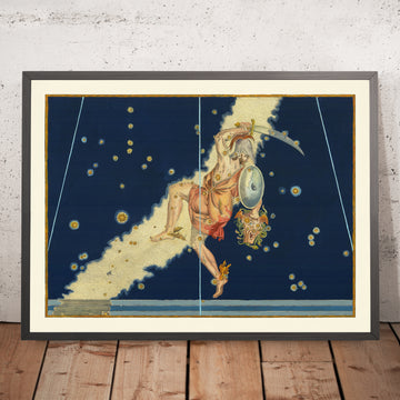 Alter Sternenkarte von Perseus von Johann Bayer, 1603 - Himmlische Sternbildkarte 