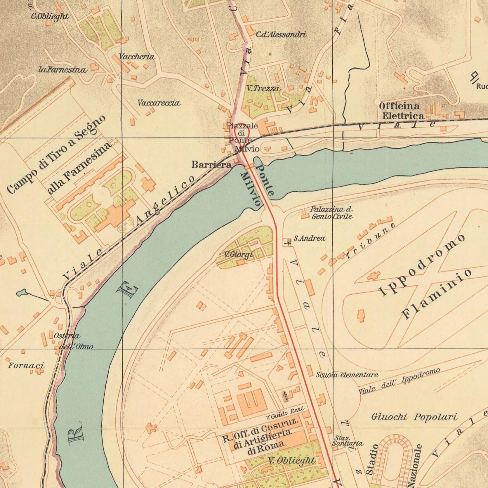 Senoves Roma Map Rare Old Plan Map of Rome, 1921: Vatican, Colosseum, Trevi Fountain, V ...