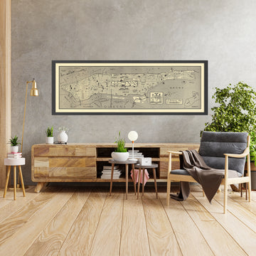 Mappa Pittorica Antica di Manhattan di Seidman, 1939: Central Park, Empire State, Harlem, Times Square, Broadway 