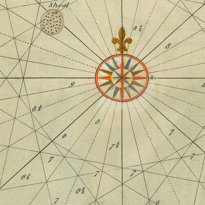 Antigua carta náutica de Batavia de van Keulen, 1778: Batavia, isla Onrust, Mil Islas