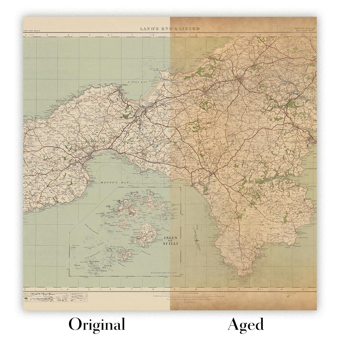 Old OS Map of South Devon by Bartholomew, 1901: Exeter, Torquay, Dartm ...