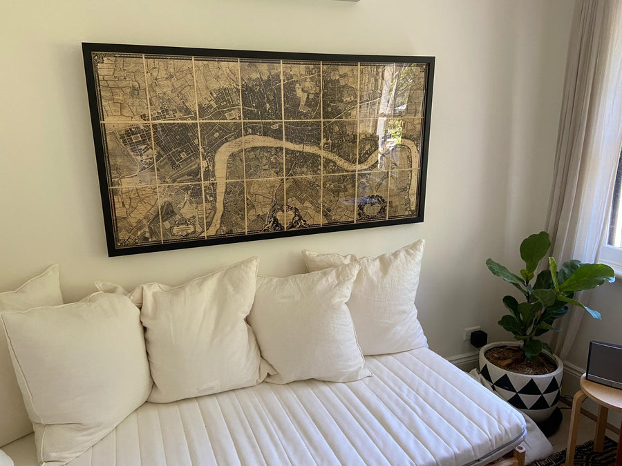 Vollständige große Karte von London im Jahr 1746 von John Rocque 