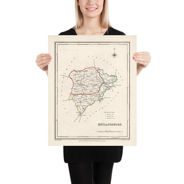 Old Map of Rutlandshire by Samuel Lewis, 1844: Oakham, Uppingham, Cottesmore, Langham, Belton