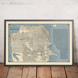 Alter Straßenplan von San Francisco, 1938: Golden Gate Bridge, Chinatown, Presidio, Fisherman's Wharf, Fort Mason 