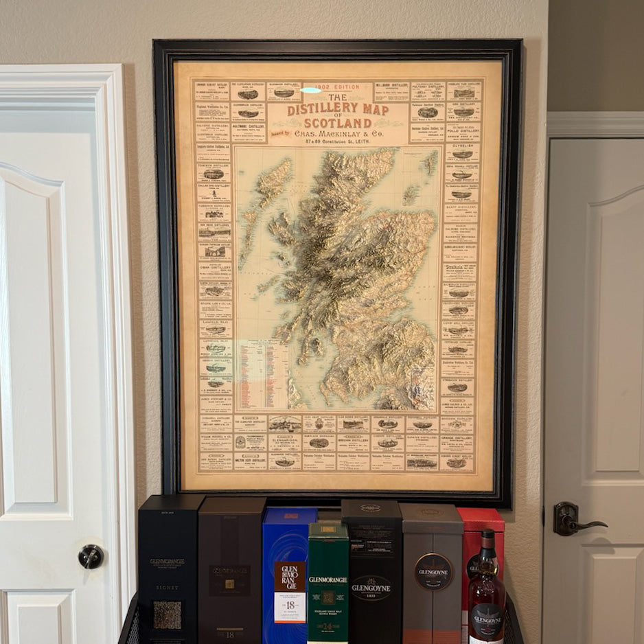 Distilled Map Old Map of Scottish Distilleries in 1902 by John Bartholomew - Whiskey ...
