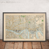Alte Karte von Ost-Zentral-London, 1900: Tower of London, Die Themse, Isle of Dogs, London Docks, Shoreditch 