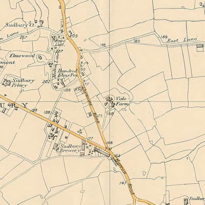 Mapa antiguo de Londres, 1900: Harrow, Wembley, Greenford, Alperton, Sudbury