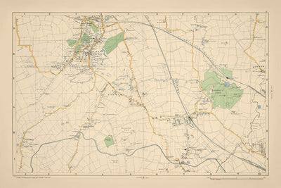 Mapa antiguo de Londres, 1900: Harrow, Wembley, Greenford, Alperton, Sudbury