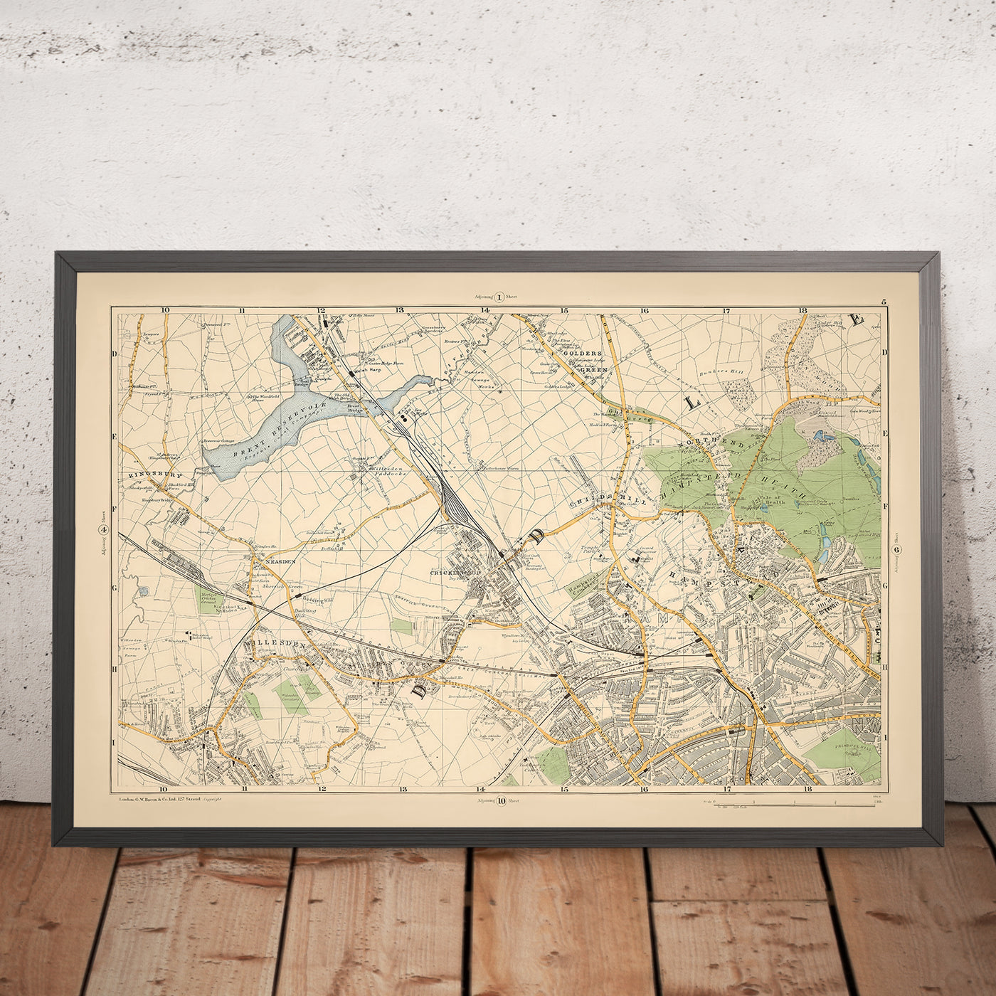 Old Map of North London, 1900: Kingsbury, Hampstead Heath, Golders Green, Brent, Belsize, Willesden