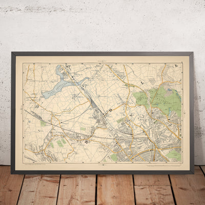 Old Map of North London, 1900: Kingsbury, Hampstead Heath, Golders Green, Brent, Belsize, Willesden