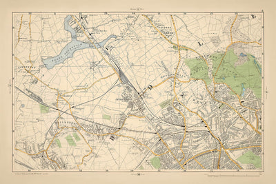 Old Map of North London, 1900: Kingsbury, Hampstead Heath, Golders Green, Brent, Belsize, Willesden