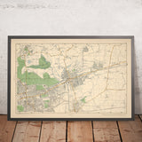 Alte Karte von Ost-London, 1900: Wanstead, Ilford, Barking, Wanstead Flats, West Ham Park 