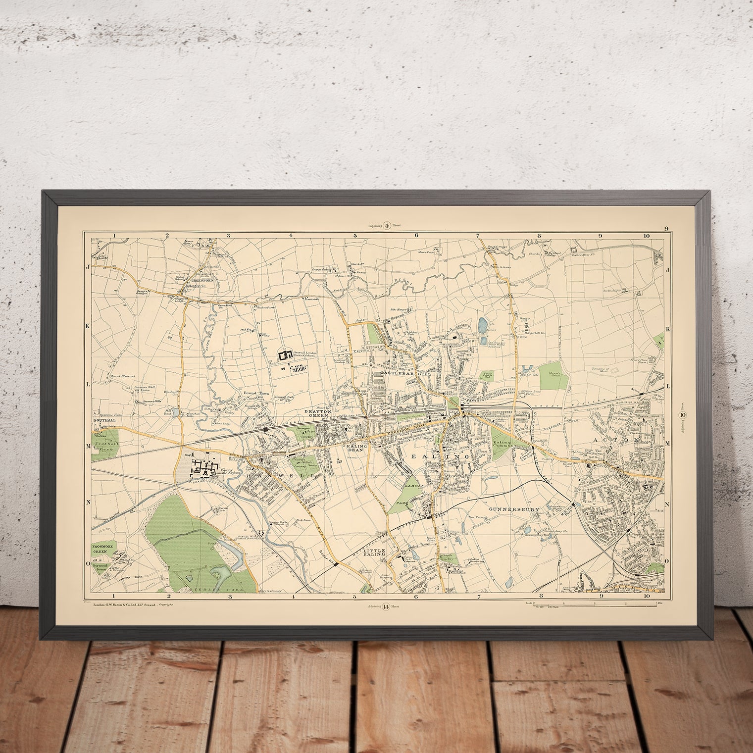 Old Map of West London 1900 Hanwell - Sheet936x24 Mockupframe 