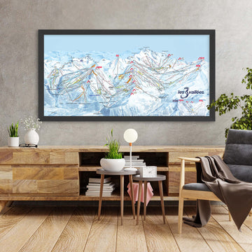 Mappa personalizzata di località sciistica e piste: percorsi e aree sciistiche personalizzati 