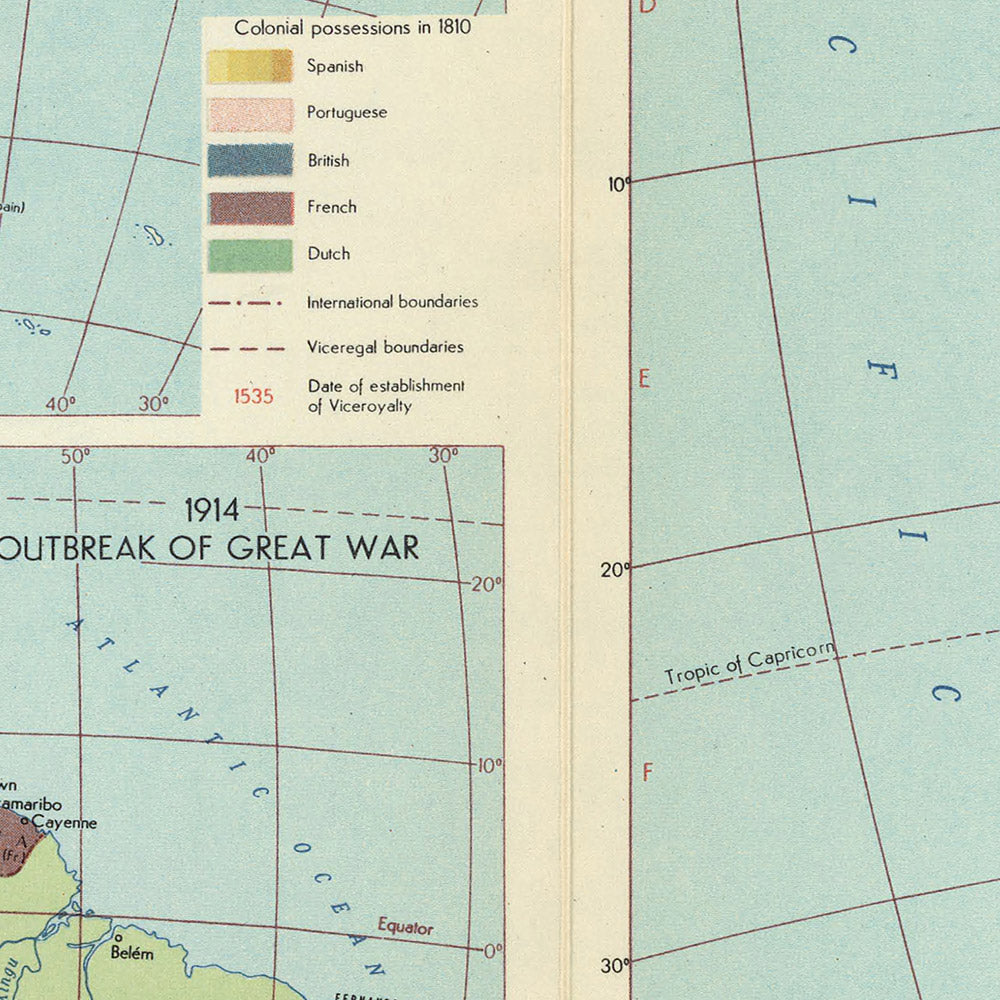 Colonial Development Old Infographic Map of South America, 1967: Political Charts, Colonial ...