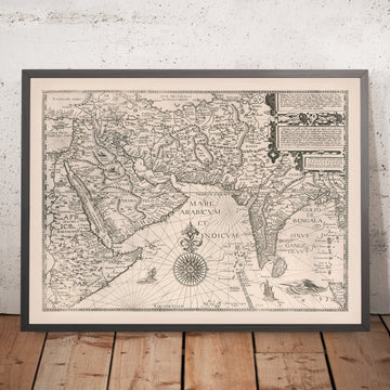 Alte Karte des Nahen Ostens und Südasiens von Linschoten, 1595 