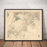 Old Colour Map of South East London, 1891 - Lewisham, Ladywell, Brockley, Catford - SE4, SE13, SE23, SE6
