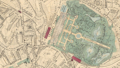 Alte Farbkarte von Südost-London, 1891 - Norwood, Crystal Palace, Penge, Sydenham - SE27, SE19, SE20, SE26