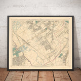 Old Colour Map of North East London, 1891 - Walthamstow, Leyton, Wanstead, Leytonstone, Lea - E5, E10, E11, E17