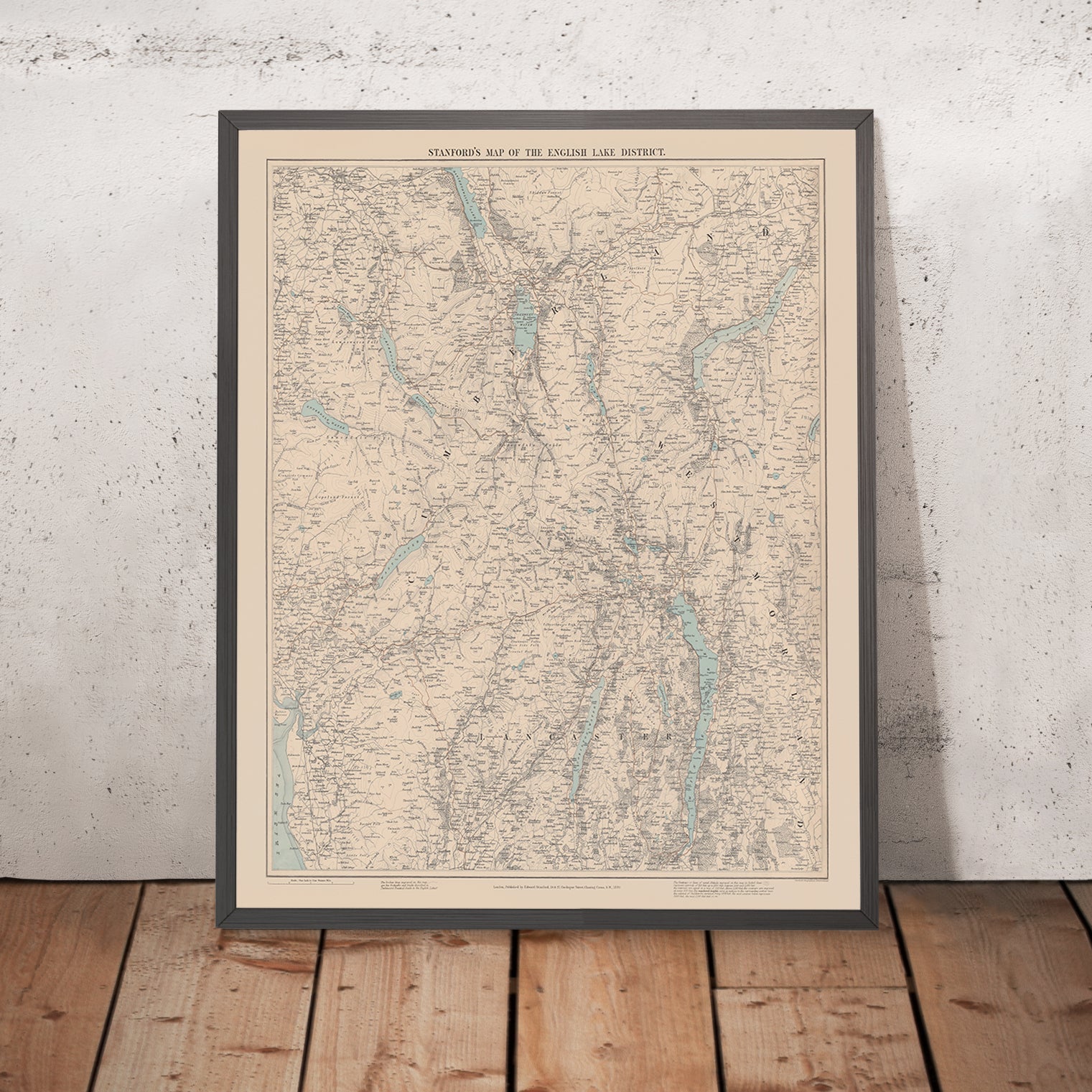 Old Map of the Lake District by - Stanfordlakedistrict189920x16mockupframe 