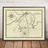 Ancien plan nautique de la baie de Tarente, Italie par Heather, 1802 : Golfe de Tarente, mer Ionienne, détroit d'Otrante 