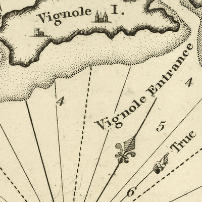 Old Venice Entrance Nautical Chart by Heather, 1802: Adriatic Sea, Venetian Arsenal, Islands