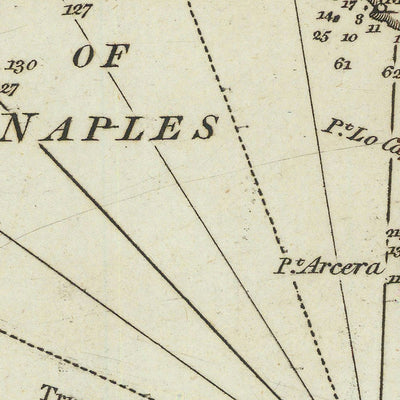 Old Gulf of Naples Nautical Chart by Heather, 1802: Mount Vesuvius, Capri, Amalfi Coast, Sorrento