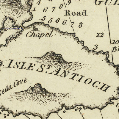 Old Gulf of Palma Nautical Chart by Heather, 1802: Sardinia, Sant' Antioco, Isola di San Pietro