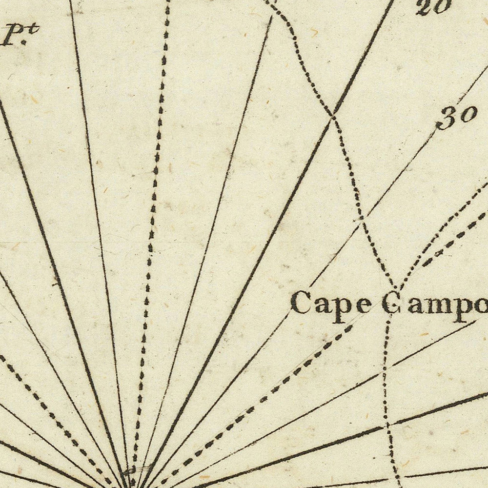 Antigua carta náutica del golfo de Valinco de Heather, 1802: Valinco, Campo Moro, Torre Porticciola