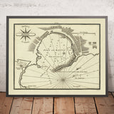 Nautische Karte des Alten Hafens von Bastia von Heather, 1802: Korsika, Tiefenmessungen, Navigationshilfen 