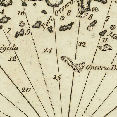 Old Istrian Peninsula Nautical Chart by Heather, 1802: Rovinj, Poreč, Vrsar, Croatia