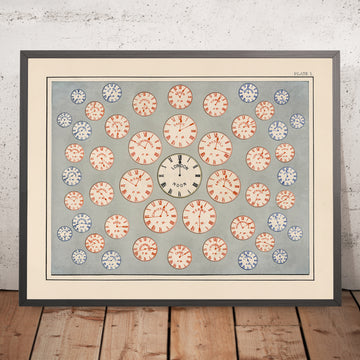 Time Zone Clocks Around the World by AK Johnston, 1906