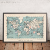 Old Time Zones World Map by AK Johnston, 1906