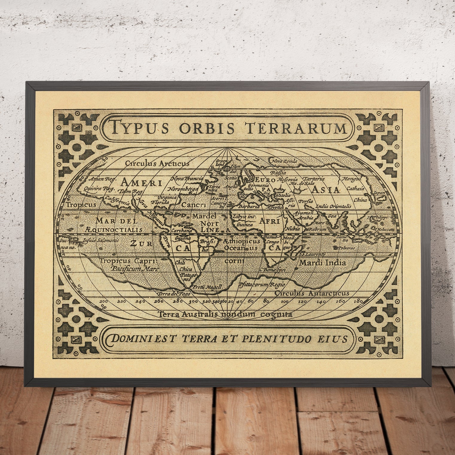 Tiny Old World Map by Bertius - Tinyworldmapbertius161624x18mockupframe 