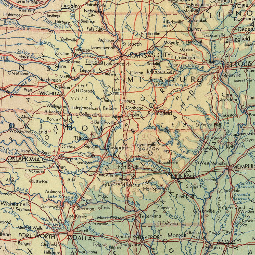 Mapa antiguo de los Estados Unidos de América realizado por el Servicio de Topografía del Ejército Polaco, 1967: Ciudades fronterizas entre Estados Unidos y Canadá, Frontera con México, Cuba, Quebec, Terranova, Nueva Escocia