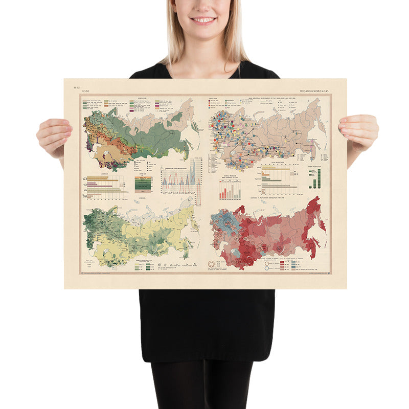 Ussr Map Square Infographic Map of USSR, 1967: Russian Population Dynamics, Industrial ...