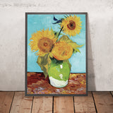 Jarrón con tres girasoles de Vincent Van Gogh, 1888