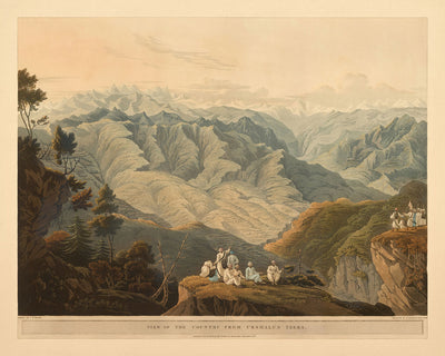 Primera visión del Himalaya por parte de los europeos, por Robert Havell y James Fraser, 1820