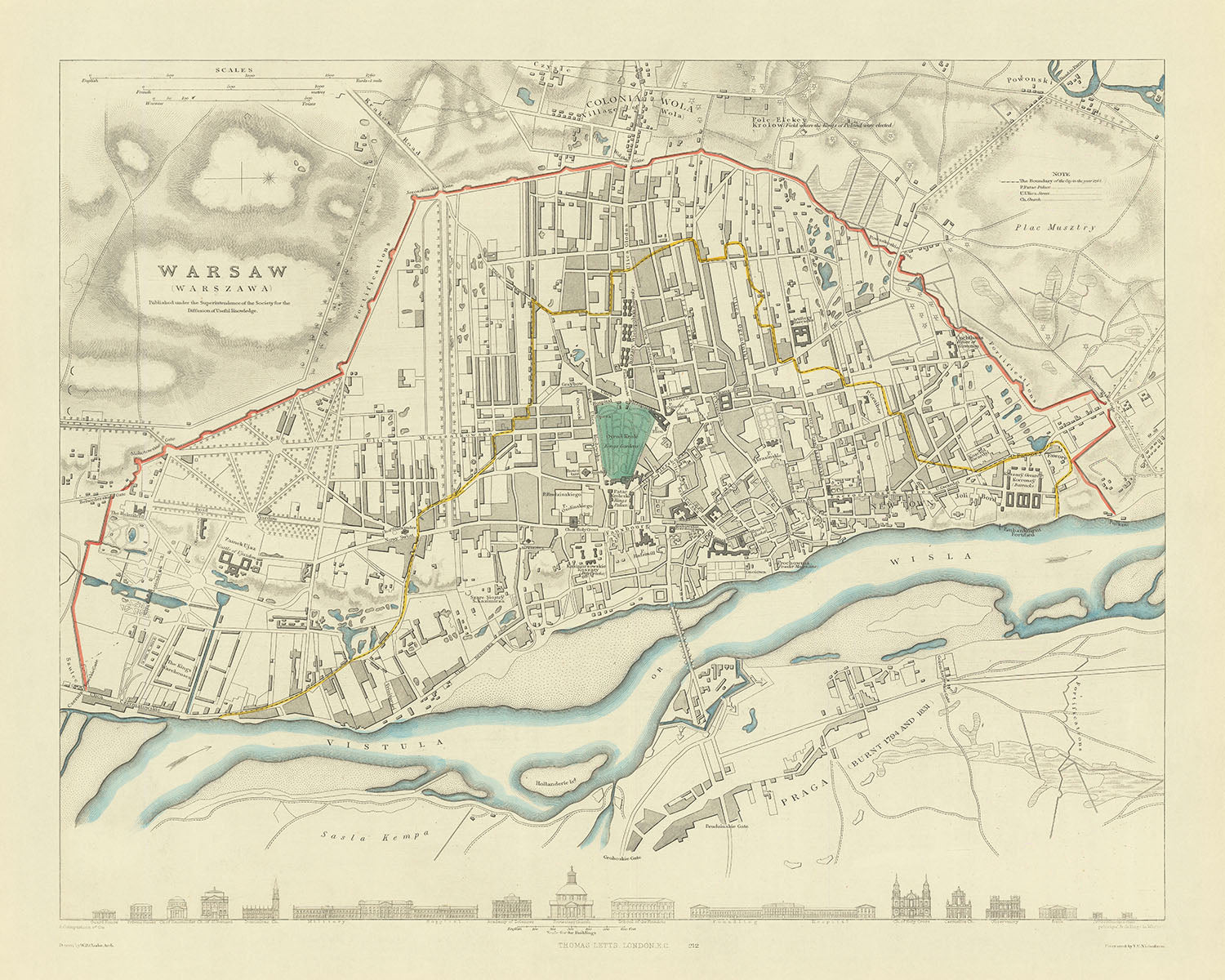 Old Map Of Warsaw 1870 Vistula River Old Town azienki Park Royal old-map-of-warsaw-1870-vistula-river-old-town-azienki-park-royal